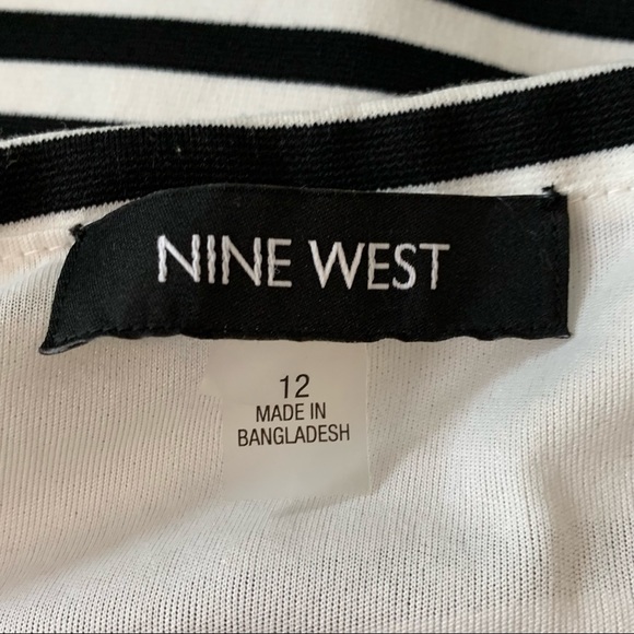 Nine West Striped Pencil Skirt Knit Black White Size 12 - Picture 6 of 6